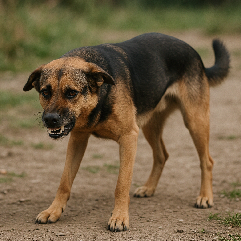 ストレスサインを出す犬のイメージ